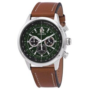 NWT Authentic Citizen Avion Chronograph Green Dial Men's Watch